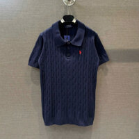 Áo polo len nam nữ cổ bẻ PB vải len dệt hoạ tiết sợi vặn thừng thêu logo ngựa ngực dày dặn basic PL171P