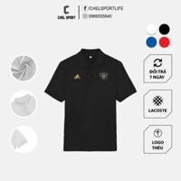 Áo polo logo thêu Man United black gold cao cấp [ẢNH THẬT]