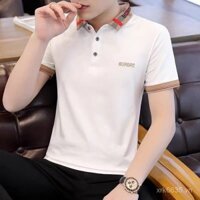 Áo polo mùa hè cổ bẻ tay ngắn áo thun nam màu trắng thương hiệu thời trang áo cổ bẻ tay nửa
