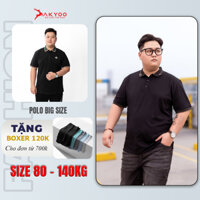 Áo Polo Nam Bigsize 80-140KG AKYOO Cao Cấp Cotton Co Giãn, Thâm Hút Mồ Hôi, Áo Polo Bigsize - PL XANH HT A1- PL DEN V CO