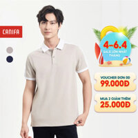 Áo polo nam CANIFA cộc tay cổ bẻ dáng phối màu basic 8TP24S009