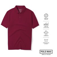 Áo polo nam CLASSIC màu đỏ đô phối viền sang trọng, lịch sự, vải cá sấu 100%cotton, POLO CLASSIC PCĐ79