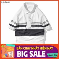Áo Polo nam cổ bẻ phối PEPA ,vải cá sấu Cotton xuất xịn,chuẩn form - POLOMAN