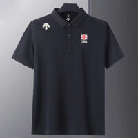 Áo polo nam đào tạo DESCENTE có tay ngắn in hình thể thao thông thường