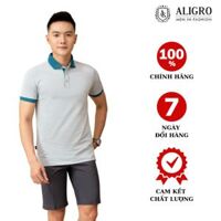 Áo polo nam dệt kiểu V màu ghi ALGPLO79 - L