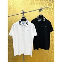 Áo polo nam DSQ thêu chữ cổ áo tag logo cực ngầu - Áo thun nam có cổ DSQ tag logo kim loại cao cấp
