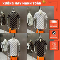Áo Polo Nam Gờ cê Vân In Nhiệt Chất Gai Cotton Giày Giày Giặn Thoáng Mát - Áo Polo Nam Nữ Gờ Xê Co Dãn 4 Chiều