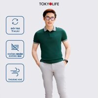 Áo Polo Nam GOLD phông cộc tay, vải cotton cổ kẻ sọc nhỏ TOKYOLIFE I7POL805K