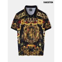 Áo polo nam họa tiết in hình LION GOLD FANCOTTON chính hãng