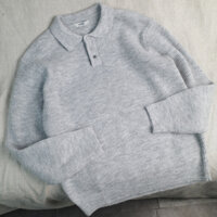 Áo Polo Nam Len Cashmere DNST 5081 Màu Ghi Trẻ Trung