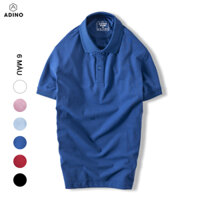 Áo polo nam màu xanh bích đậm phối viền chìm ADINO vải cotton polyester mềm dáng slimfit công sở trẻ trung năng động AP83 - XANH ĐẬM - XL