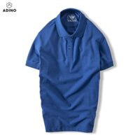 Áo polo nam màu xanh bích đậm phối viền ADINO vải cotton polyester mềm dáng công sở slimfit hơi ôm trẻ trung AP83