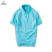 Áo polo nam màu xanh ngọc phối viền ADINO vải polyester cotton mềm không bai xù dáng công sở slimfit trẻ trung AP96