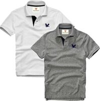 Áo polo nam ngắn tay có cổ, Combo 2 áo, DokaFashion regular fit chuẩn hàng xuất, áo phông thun polo nam tay ngắn  EZ235 - Trắng - Xám đậm - M