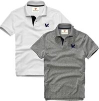 Áo polo nam ngắn tay có cổ, Combo 2 áo, DokaFashion regular fit chuẩn hàng xuất, áo phông thun polo nam tay ngắn  EZ235 - Trắng - Xám đậm - L