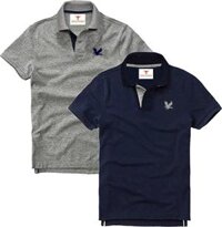 Áo polo nam ngắn tay có cổ, Combo 2 áo, DokaFashion regular fit chuẩn hàng xuất, áo phông thun polo nam tay ngắn  EZ235 - Xám đậm - Xanh đen  - XL