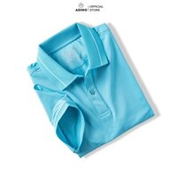 Áo polo nam nữ màu xanh ngọc phối viền ADINO vải polyester cotton mềm không bai xù dáng slimfit công sở trẻ trung APN04