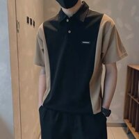 Áo polo nam nữ phối màu chất poly cá sấu thoáng mát, áo phông có cổ nam nữ ao polo nam nu form rộng Hàn Quốc 04