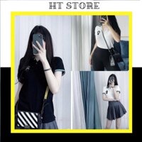 Áo Polo Nam Nữ Phối Màu Logo Ngực dưới 59kg - Áo Thun Nữ Cổ Bẻ Cộc Tay 2 Màu G0172