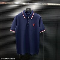 Áo Polo nam Ralph lauren cao cấp 2 màu họa tiết viền cổ thêu logo sắc nét new