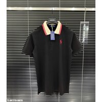 Áo Polo nam Ralph lauren cao cấp 2 màu họa tiết viền cổ thêu logo ngựa đỏ hot trend