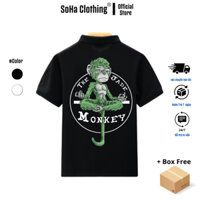 Áo polo nam vải cá sấu cotton nam tính, thanh lịch, sang trọng Monkey dejung - SoHa Clothing