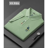 Áo polo nam vải cá sấu cotton cao cấp, polo Xanh Vỏ Đậu kết hợp hình thêu tinh tế và lịch lãm RUDOLF - HT06