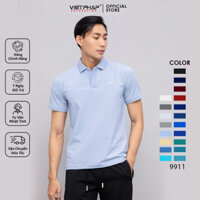 Áo Polo Nam VIỆT PHÁP Form Luxury - Thun 4 Chiều Trơn lịch lãm, sang trọng 9911
