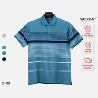 Áo Polo Nam VIỆT PHÁP Form Luxury - Thun 4 Chiều Sọc không túi , lịch lãm, sang trọng 2100