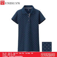 Áo Polo nữ chấm bi Uniqlo 134850-68 navy -