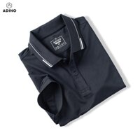 Áo polo nữ đen phối viền ADINO vải polyester cotton mềm không bai xù dáng công sở slimfit hơi ôm trẻ trung APN05