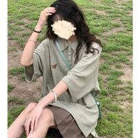 Áo polo nữ form rộng unisex phong cách hàn quốc áo thun polo nữ oversize thời trang ulzzang học sinh đi chơi hot trend