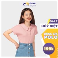 Áo Polo Nữ Pique Mắt Chim YODY - Áo Thun Nữ Cổ Sen Thêu Chữ, Thanh Lịch - Mã: APN3732