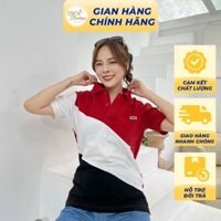 Áo polo nữ tay ngắn Lacoste Color Twist chất thun cao cấp phối sọc 3 màu - Bichi Boutique