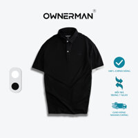 Áo polo oversize OWNERMAN chính hãng áo thun nam nữ unisex cộc tay trẻ trung, năng động vải cotton CVC cao cấp