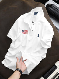 Áo Polo Ra-lph La-uren chất cá sấu ngoại nhập cotton 100% 4 chiều thêu Logo nét Lá cờ Mỹ cực trẻ trung sang trọng