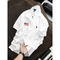Áo Polo Ra-lph La-uren chất cá sấu ngoại nhập cotton 100% 4 chiều thêu Logo nét Lá cờ Mỹ thoáng mát thanh lịch