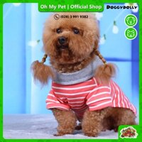 Áo polo sọc hồng chó mèo DOGGY DOLLY T294