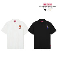 Áo Polo THÊU cặp đôi BY.DUNI form fit Local Brand unisex, áo cặp bạn thân vải cá sấu THỎ VÀ CÁO