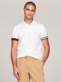 Áo Polo Tommy Hilfiger Slim Fit Flag Tipped In Fresh White [ 78J9762 100 ]