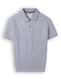 Áo Polo trơn basic thêu logo ngực ESTP038 - Xanh đá nhạt