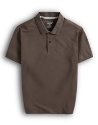 Áo Polo trơn basic thêu logo ngực ESTP038 - Nâu