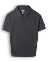 Áo Polo trơn basic thêu logo ngực ESTP038 - Xám đậm