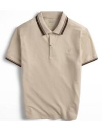 Áo Polo trơn bo kẻ in logo Horse FSTP020