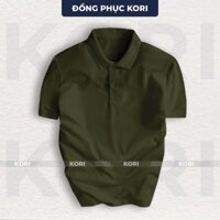 Áo Polo Trơn Màu Xanh Rêu Vải Cá Sấu Cao Cấp Chuẩn Form Full Màu - KORI UNIFORM