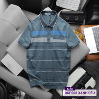 Áo polo trung niên nam kẻ sọc ngang, áo thun nam có cổ túi, áo phông tay ngắn có cổ RIOOSHOP