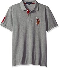 Áo Polo US POLO ASSN - Ghi xám logo màu thêu