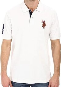 Áo Polo US POLO ASSN - Trắng logo màu thêu