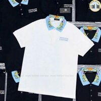 Áo PoLo versace cồ dệt phối họa tiết Áo polo cốt tông thô cao cấp Áo polo  nam  nữ full  tang mac