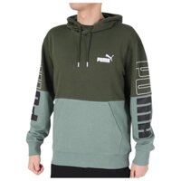 Áo Puma Nam Chính Hãng - Fleece Sweatshirt Power Color Block - Màu Xanh | JapanSport 678492-31